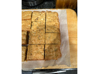 Blondies with white chocolate chips and walnuts